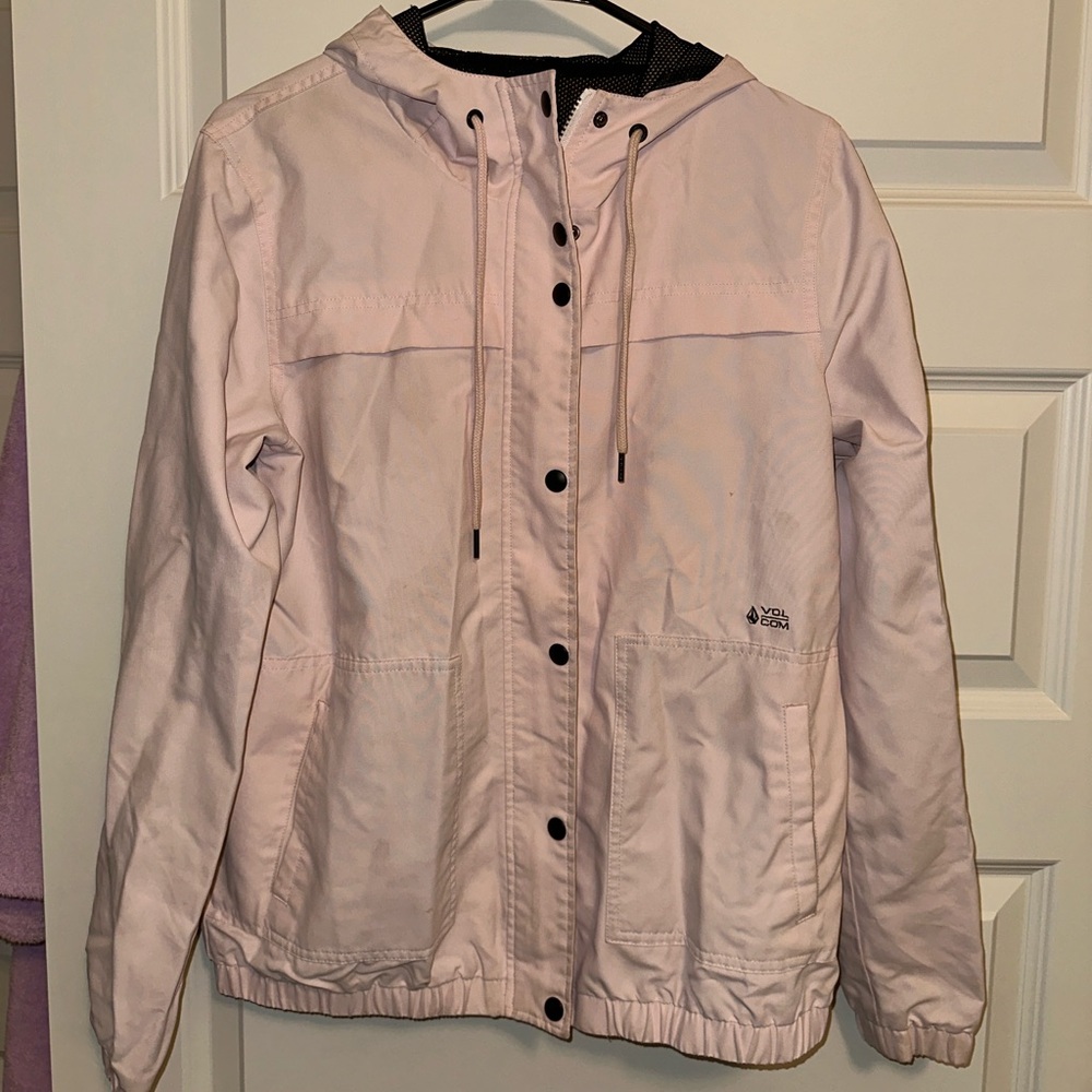 Volcom rain jacket light pink